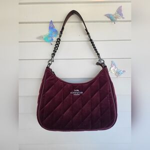Coach Burgundy Quilted Shoulder Bag